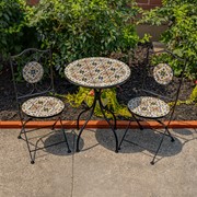 Zaer Ltd International Pre-Order: "Boston" Three-Piece Mosaic Bistro Set ZR165125-6-SET View 5