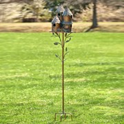 Zaer Ltd International Pre-Order: 76.75"T. Country Style Multi-Home Iron Birdhouse Stake "Pipersville" ZR182433 View 5