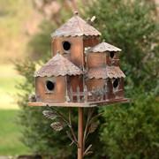 Zaer Ltd International Pre-Order: 73.75"T Country Style MultiHome Iron Birdhouse Stake "Plumsteadville" ZR182431 View 5