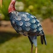 Zaer Ltd International Pre-Order: 20.25" Tall Set of 2 Painted Iron Blue Crane Figurines ZR801001-SET View 5