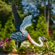 Zaer Ltd International Set of 2 Large Iron Blue Paradise Crane Figurines ZR801003-SET View 5