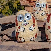 Zaer Ltd International Set of 3 Solar "Rock" Dogs with Light Up Eyes in 3 Assorted Colors VA200003 View 5