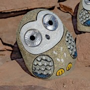 Zaer Ltd International Set of 3 Solar "Rock" Owls with Light Up Eyes in 3 Assorted Colors VA100001 View 5