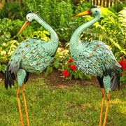 Zaer Ltd International Set of 6 Assorted Style Blue Crane Metal Yard Figurines ZR801808-SET View 5