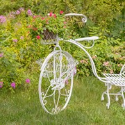 Zaer Ltd International 50.5" Tall Iron Tricycle Plant Stand with Flower Baskets "Stephania" ZR170735-AW View 5