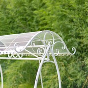 Zaer Ltd International Pre-Order: "The Valiko" 79in Tall Electroplated Garden Swing Bench in Ant. White ZR140338-AW View 5