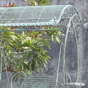Zaer Ltd International Pre-Order: "The Valiko" 79" Tall Electroplated Garden Swing Bench in Verdi Green ZR140338-VG View 5
