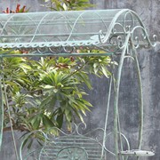 Zaer Ltd International Pre-Order: "The Valiko" 79" Tall Electroplated Garden Swing Bench in Verdi Green ZR140338-VG View 5