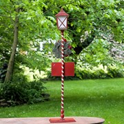 Zaer Ltd International Pre-Order: 59" Tall Standing Iron Lantern with LED Lights and Wreath ZR180857 View 5