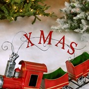 Zaer Ltd International Metal Christmas Train with 2 Carts on Track "X-M-A-S" ZR100978 View 5