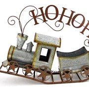 Zaer Ltd International 36" Long Galvanized Christmas Train "HO HO HO" ZR150862 View 5