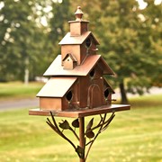 Zaer Ltd International Pre-Order: 78.75" Tall Church Style Large Iron Birdhouse Stake "Dublin" ZR180718 View 5