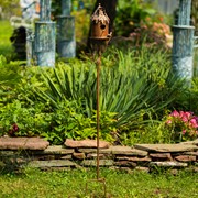 Zaer Ltd International 65" Tall Country Style Iron Birdhouse Stake "Round House" ZR142106-1 View 5