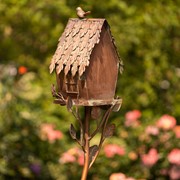 Zaer Ltd International 66.5" Tall Country Style Iron Birdhouse Stake "Cottage House" ZR142106-4 View 5