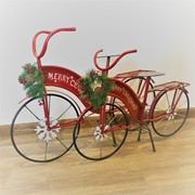 Zaer Ltd International Small Iron "Merry Christmas" Bicycle Decor with Light-Up Wreath ZR181747 View 5