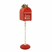 Zaer Ltd International Pre-Order: 42" Tall Standing "Santa's Mail" Christmas Mailbox w/LED Wreath ZR361849-RD View 5