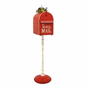 Zaer Ltd International Pre-Order: 42" Tall Standing Red "Santa's Mail" Christmas Mailbox w/LED Wreath ZR361849-RD View 5