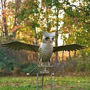 Zaer Ltd International 81" Tall Large Flying Owl Rocking Stake in Antique Bronze "Wesley" ZR182410-BZ View 5