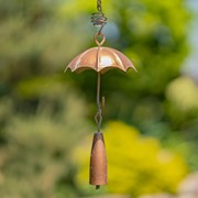 Zaer Ltd International Pre-Order: Set of 3 Antique Copper Umbrella Wind Chimes with Bells ZR192614-SET View 5