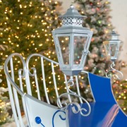 Zaer Ltd. International "Kutaisi" Large Victorian Christmas Sleigh in White, Blue, and Silver ZR981109-WH View 5