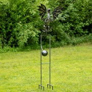 Zaer Ltd International 84.75" Tall Iron Dragon Swing Stake "Dayfyre" ZR191048 View 5