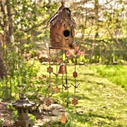 Zaer Ltd International Pre-Order: Antique Copper Hanging Birdhouse Wind Chime "Silo” ZR190557-B View 5