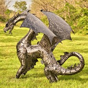 Zaer Ltd International Pre-Order: 6 ft. Tall Large Metal Dragon Statue "Angry Ira" ZR190858 View 5