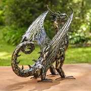 Zaer Ltd International 21" Tall Metal Dragon Statue "Vakhtang" ZR180714 View 5