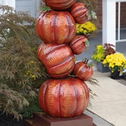 Zaer Ltd International Pre-Order: 9.7ft. Tall Large Iron "Happy Harvest" Arch with Pumpkin Columns ZR190649 View 5