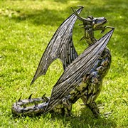 Zaer Ltd International Pre-Order: 21" Tall Metal Dragon Statue "Alexander" ZR180719 View 5