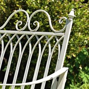 Zaer Ltd International Pre-Order: "Tatiana" Iron Rocking Garden Arm Chair in Antique White ZR819612-WH View 5