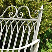 Zaer Ltd International "Tatiana" Iron Rocking Garden Arm Chair in Antique White ZR819612-WH View 5