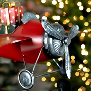 Zaer Ltd International Small Red Airplane with Lighted Christmas Tree and Gifts ZR190160 View 5