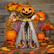Zaer Ltd International Pre-Order: 27" Tall Big Head Pumpkin Figurine with Candy Jar "Jack" ZR191044 View 5