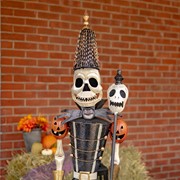 Zaer Ltd International Pre-Order: Set of 2 Standing 63.5" Tall Halloween Skeleton Soldiers with Staffs ZR983492-3-SET View 5