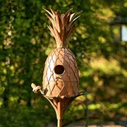 Zaer Ltd International 67.25" Tall Pineapple Shaped Copper Finish Birdhouse Stake ZR193147 View 5