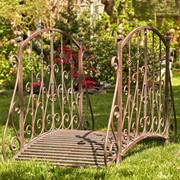 Zaer Ltd International Pre-Order: 5ft. Long Antique Style Iron Garden Bridge in Ant Bronze "Paris 1968" ZR140960-BZ View 5