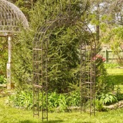 Zaer Ltd. International "Philadelphia" 8.5ft. Tall Iron Garden Arch Decoration in Ant. Bronze ZR190429-BZ View 5