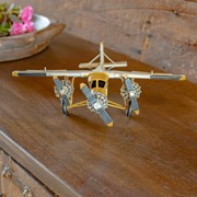 Zaer Ltd. International Metal Model Airplane Decor in Yellow and Cream RD204155-YL View 5