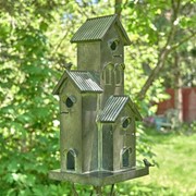 Zaer Ltd. International 75.75" Tall Galvanized Condo Birdhouse Stake "Lambertville" ZR198103-GV View 5