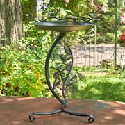 Zaer Ltd. International 32" Tall Shallow Galvanized Iron Birdbath with Branch Stand ZR190779-GV View 5