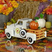 Zaer Ltd. International Small Harvest Pickup Truck with Pumpkins in Antique White ZR160892-AW View 5