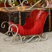 Zaer Ltd International Set of 2 Victorian Style Red Iron Sleighs ZR180517-SET View 5
