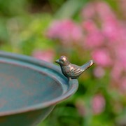 Zaer Ltd International 28.75" Tall Round Pedestal Birdbath with Bird Details in Copper-Bronze ZR181173-CB View 5