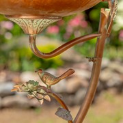 Zaer Ltd. International 27" Tall Antique Copper Scallop Edge Birdbath with Branch Legs ZR198205-CP View 5