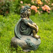 Zaer Ltd International 25.5" Tall Sitting Fairy Magnesium Garden Statue "Lily" ZR338926 View 5