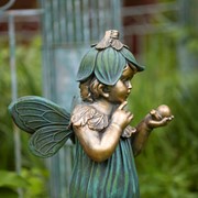 Zaer Ltd International 27" Tall Magnesium Fairy Statue with Snail "Lilac" ZR220627 View 5
