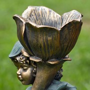 Zaer Ltd International 27.5" Tall Fairy Garden Statue with Flower "Tato" ZR225028 View 5