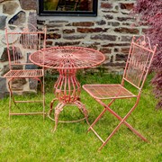Metal Bistro Set with Two Folding Chairs & One Round Table Metal Bistro Set with Two Folding Chairs & One Round Table