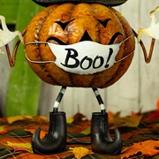 Zaer Ltd International 22" Tall "Creeper" Jack-O-Lantern with Face Mask ZR196411 View 5
